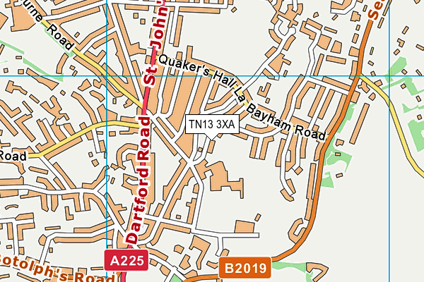 TN13 3XA map - OS VectorMap District (Ordnance Survey)