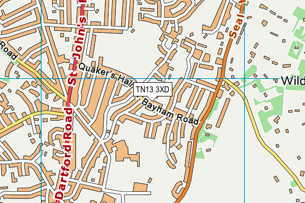 St Johns Primary School map (TN13 3XD) - OS VectorMap District (Ordnance Survey)