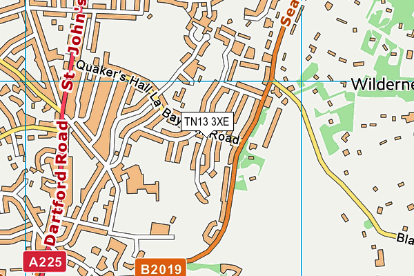 TN13 3XE map - OS VectorMap District (Ordnance Survey)
