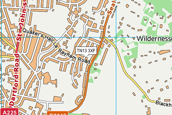 TN13 3XF map - OS VectorMap District (Ordnance Survey)