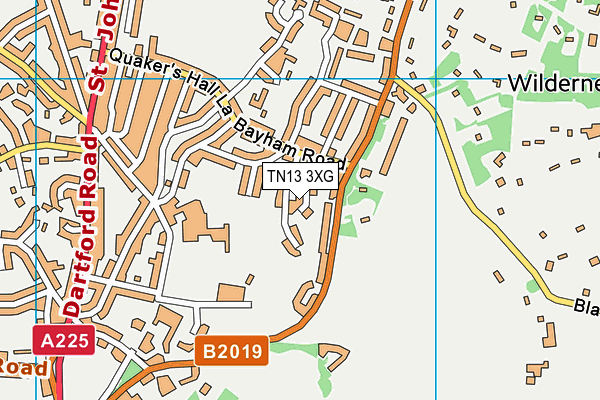 TN13 3XG map - OS VectorMap District (Ordnance Survey)