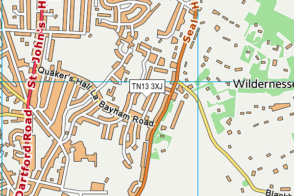 TN13 3XJ map - OS VectorMap District (Ordnance Survey)