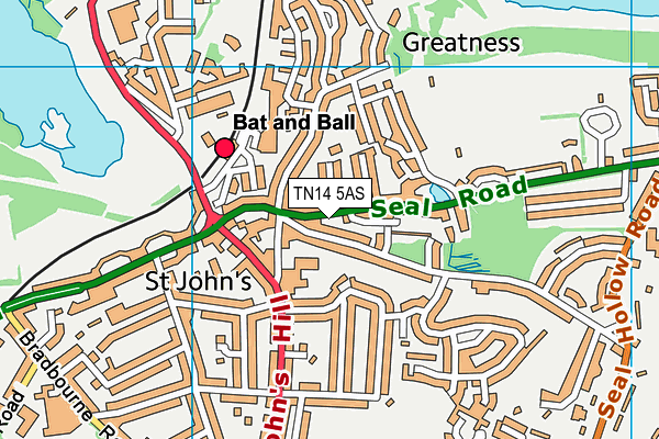 TN14 5AS map - OS VectorMap District (Ordnance Survey)