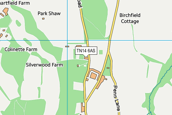 TN14 6AS map - OS VectorMap District (Ordnance Survey)