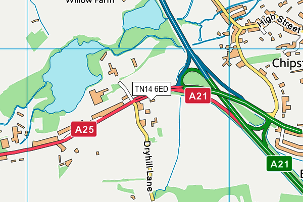 TN14 6ED map - OS VectorMap District (Ordnance Survey)
