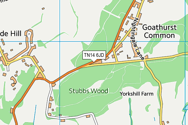 TN14 6JD map - OS VectorMap District (Ordnance Survey)