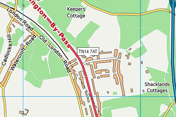 TN14 7AT map - OS VectorMap District (Ordnance Survey)