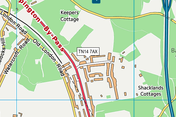 TN14 7AX map - OS VectorMap District (Ordnance Survey)