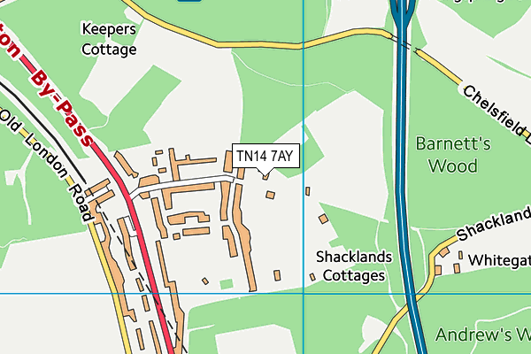 TN14 7AY map - OS VectorMap District (Ordnance Survey)