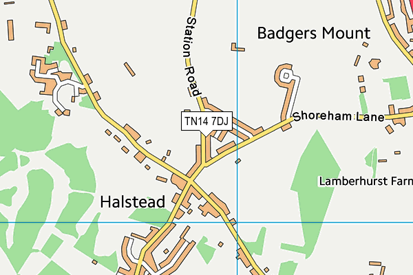 Halstead Recreation Ground map (TN14 7DJ) - OS VectorMap District (Ordnance Survey)