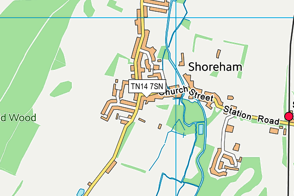 Shoreham Village School map (TN14 7SN) - OS VectorMap District (Ordnance Survey)