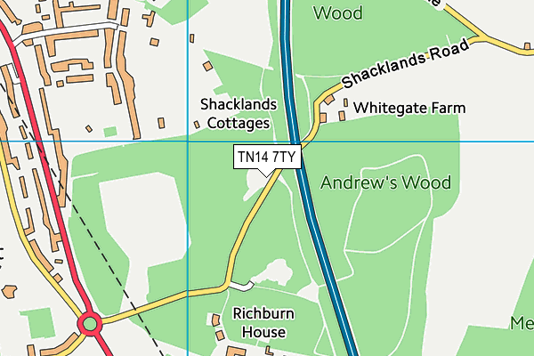 TN14 7TY map - OS VectorMap District (Ordnance Survey)