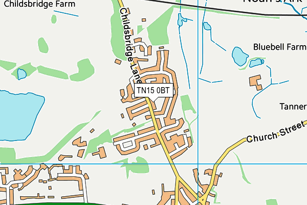 TN15 0BT map - OS VectorMap District (Ordnance Survey)