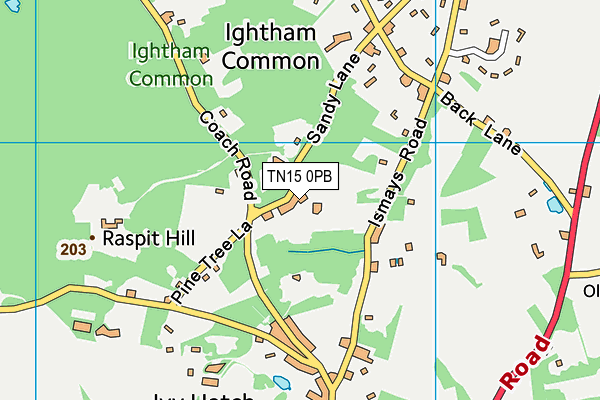 TN15 0PB map - OS VectorMap District (Ordnance Survey)