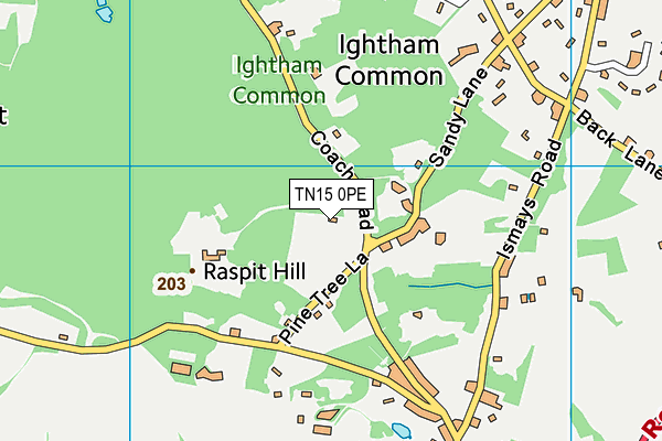 TN15 0PE map - OS VectorMap District (Ordnance Survey)