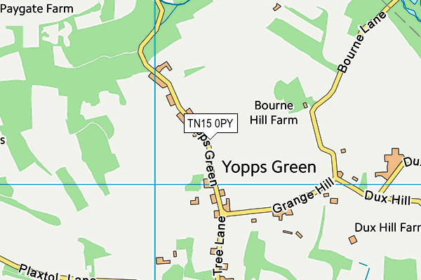 TN15 0PY map - OS VectorMap District (Ordnance Survey)