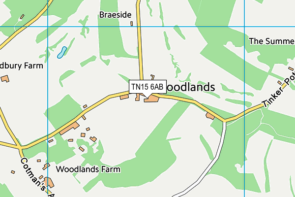 Woodlands Manor Golf Club (Closed) map (TN15 6AB) - OS VectorMap District (Ordnance Survey)