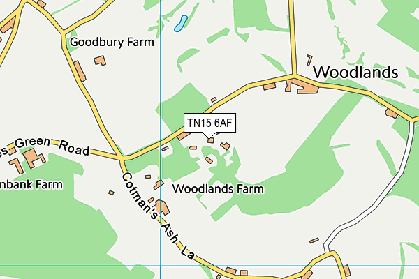 TN15 6AF map - OS VectorMap District (Ordnance Survey)