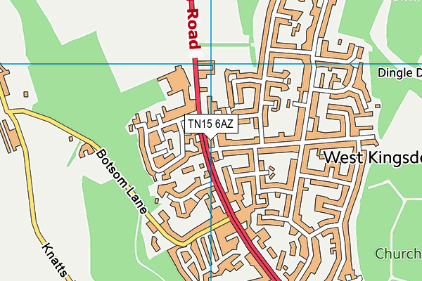 TN15 6AZ map - OS VectorMap District (Ordnance Survey)