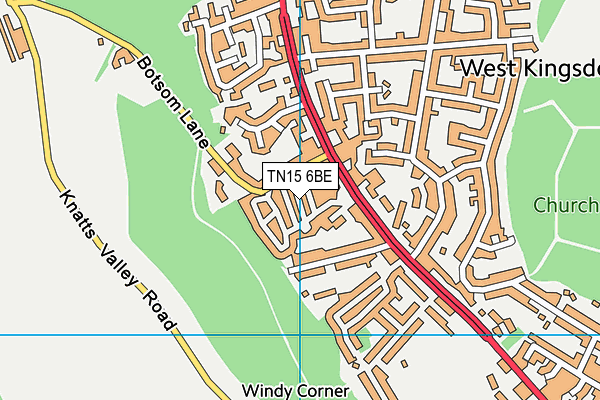 TN15 6BE map - OS VectorMap District (Ordnance Survey)