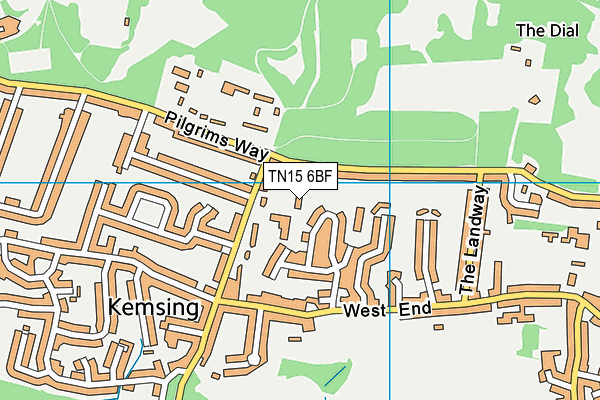 TN15 6BF map - OS VectorMap District (Ordnance Survey)