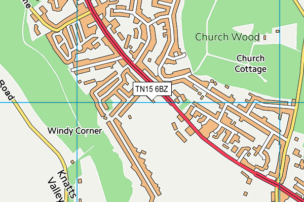 West Kingsdown Village Hall map (TN15 6BZ) - OS VectorMap District (Ordnance Survey)
