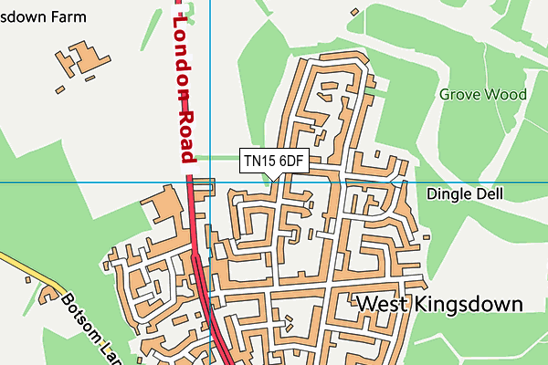 TN15 6DF map - OS VectorMap District (Ordnance Survey)