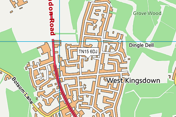 TN15 6DJ map - OS VectorMap District (Ordnance Survey)