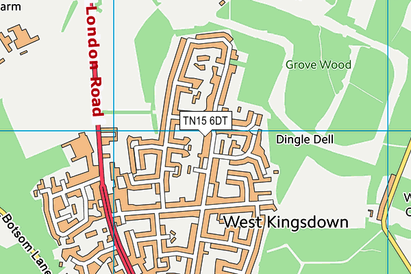 TN15 6DT map - OS VectorMap District (Ordnance Survey)