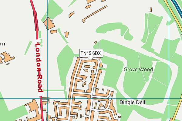 TN15 6DX map - OS VectorMap District (Ordnance Survey)