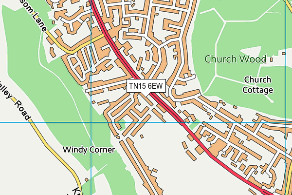 TN15 6EW map - OS VectorMap District (Ordnance Survey)