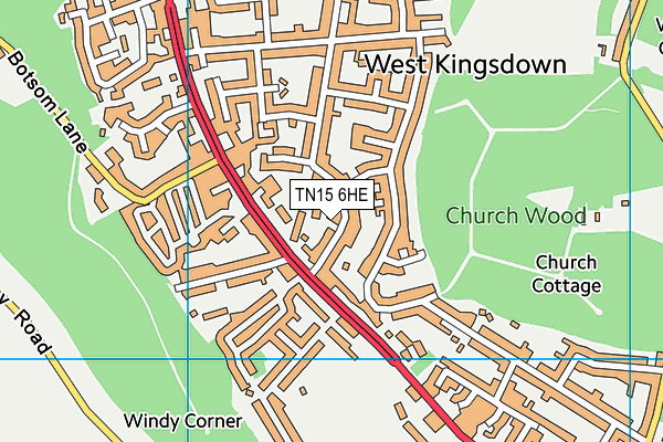 TN15 6HE map - OS VectorMap District (Ordnance Survey)