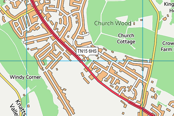 TN15 6HS map - OS VectorMap District (Ordnance Survey)