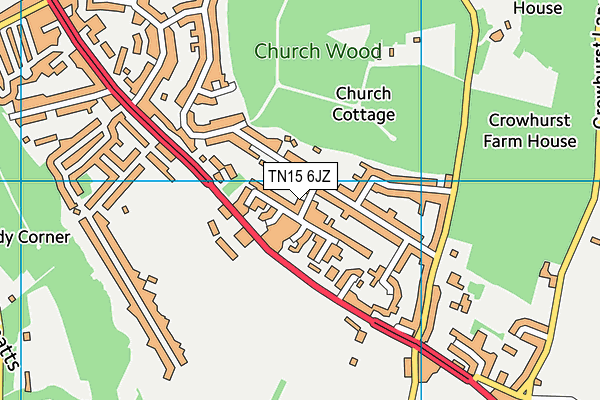 TN15 6JZ map - OS VectorMap District (Ordnance Survey)