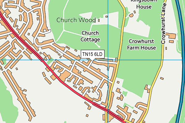 TN15 6LD map - OS VectorMap District (Ordnance Survey)