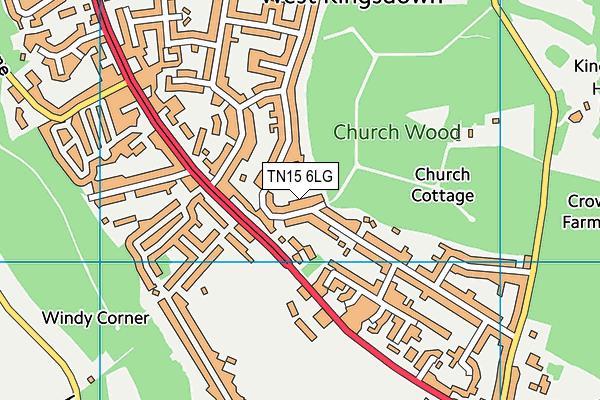 TN15 6LG map - OS VectorMap District (Ordnance Survey)