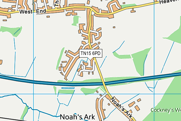 TN15 6PD map - OS VectorMap District (Ordnance Survey)