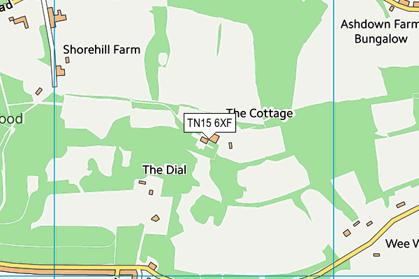 TN15 6XF map - OS VectorMap District (Ordnance Survey)