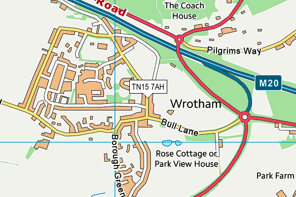 Wrotham Cricket Ground map (TN15 7AH) - OS VectorMap District (Ordnance Survey)