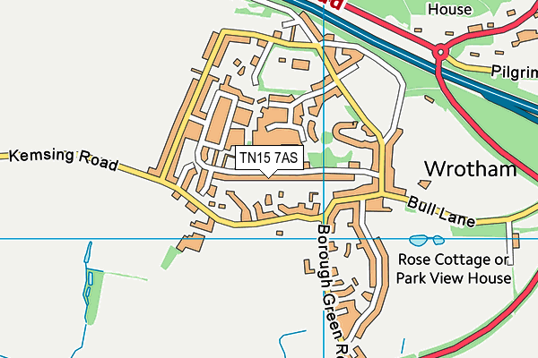 TN15 7AS map - OS VectorMap District (Ordnance Survey)