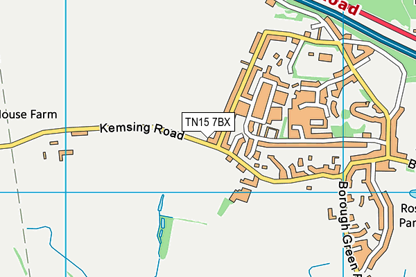 TN15 7BX map - OS VectorMap District (Ordnance Survey)