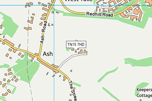 Ash Cricket Club (Church Meadow) map (TN15 7HD) - OS VectorMap District (Ordnance Survey)