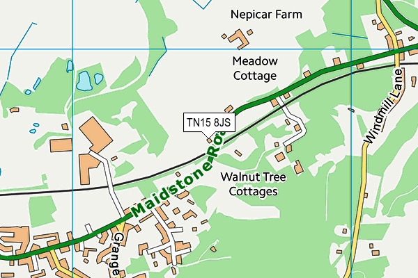 TN15 8JS map - OS VectorMap District (Ordnance Survey)