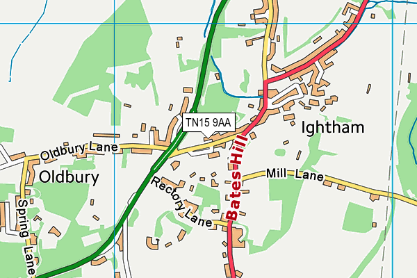 TN15 9AA map - OS VectorMap District (Ordnance Survey)