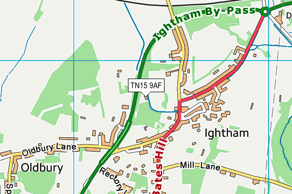 TN15 9AF map - OS VectorMap District (Ordnance Survey)