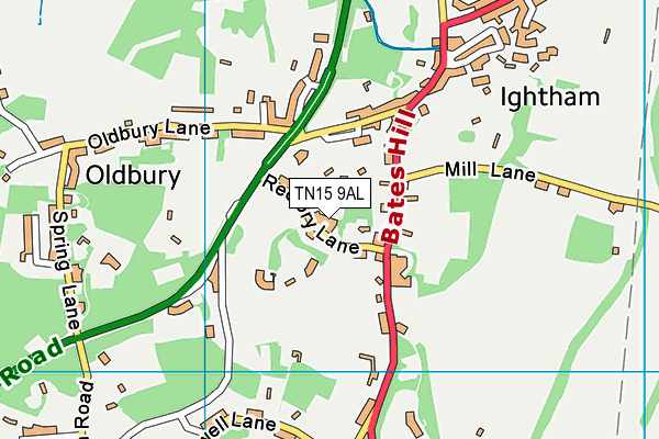 TN15 9AL map - OS VectorMap District (Ordnance Survey)