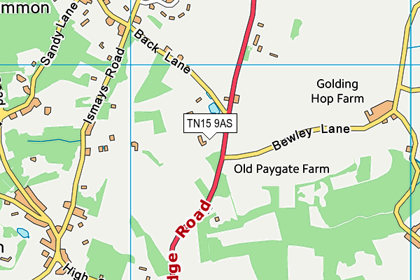 TN15 9AS map - OS VectorMap District (Ordnance Survey)