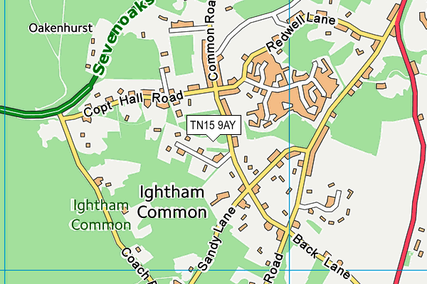 TN15 9AY map - OS VectorMap District (Ordnance Survey)