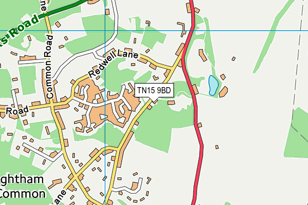 TN15 9BD map - OS VectorMap District (Ordnance Survey)