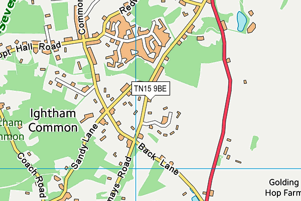 TN15 9BE map - OS VectorMap District (Ordnance Survey)